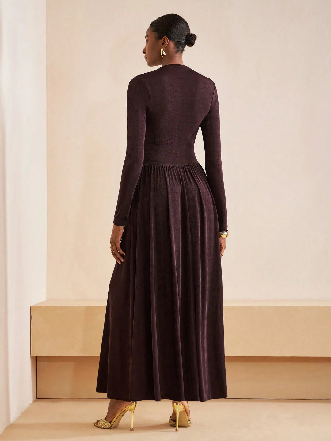 Rochie maxi SHEIN, maro