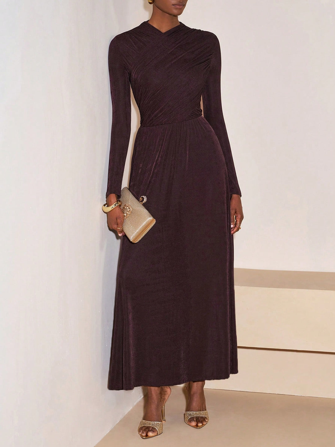 Rochie maxi SHEIN, maro