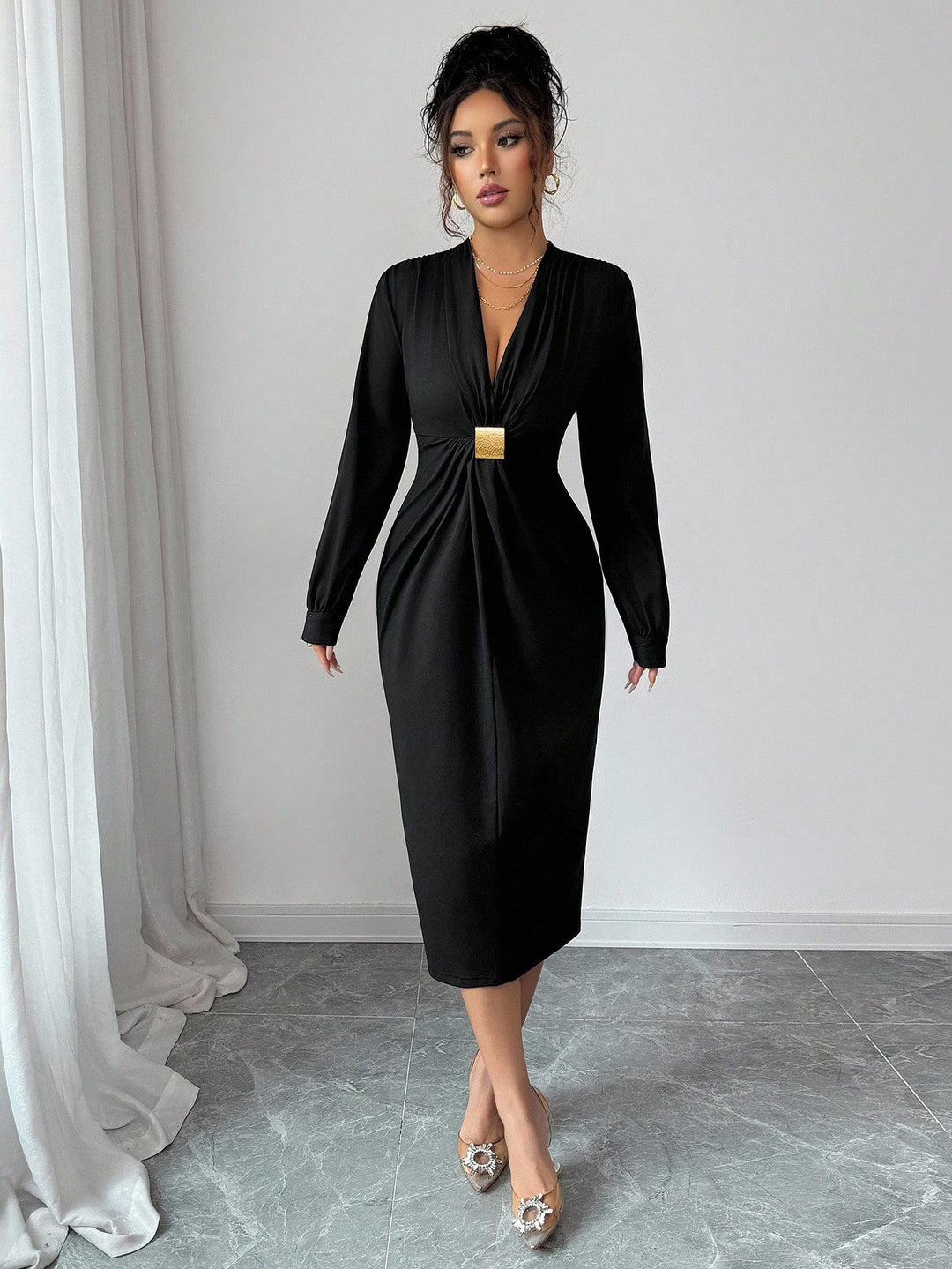 Rochie midi SHEIN, negru