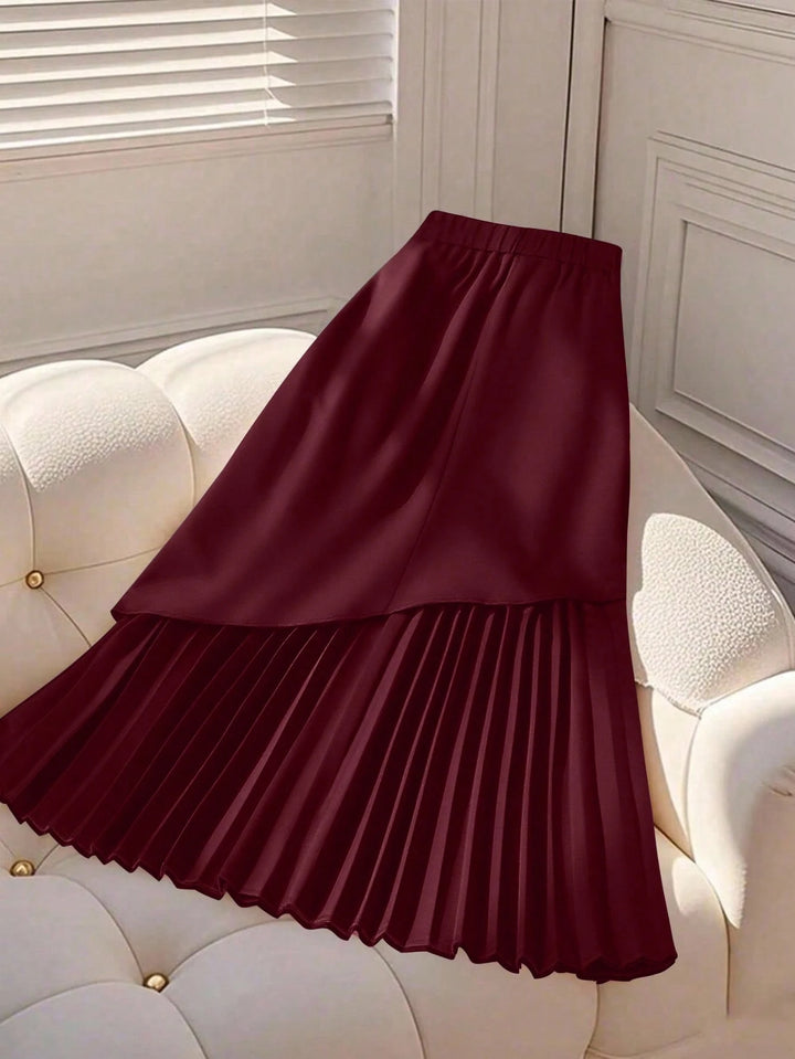 Fustă maxi Shein Curve+, vișiniu
