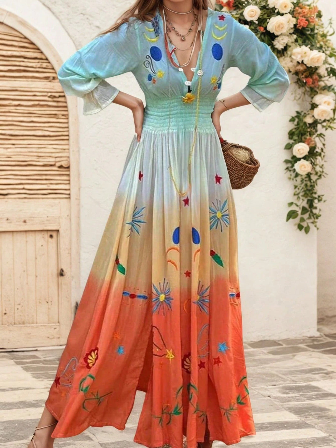 Rochie maxi SHEIN, mix culori