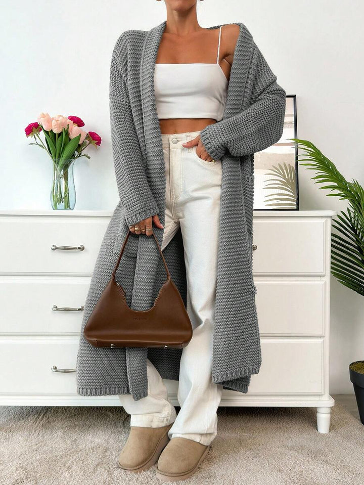 Cardigan lung  SHEIN, gri