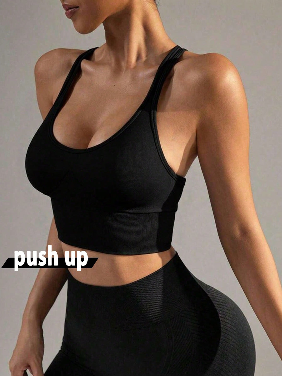 Bustieră sport SHEIN, negru