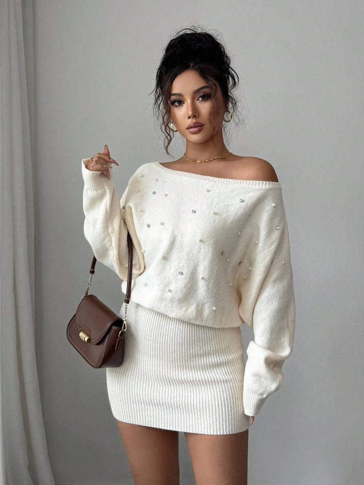 SHEIN mini ruha, krém