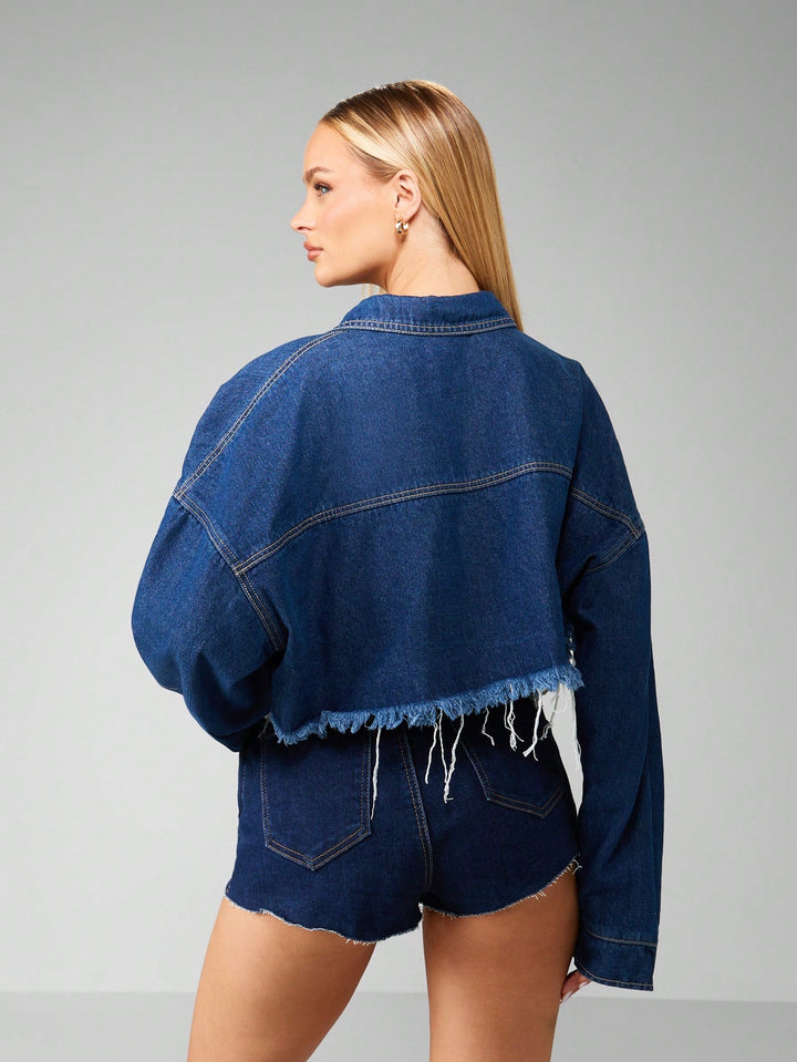 Jachetă denim SHEIN, albastru