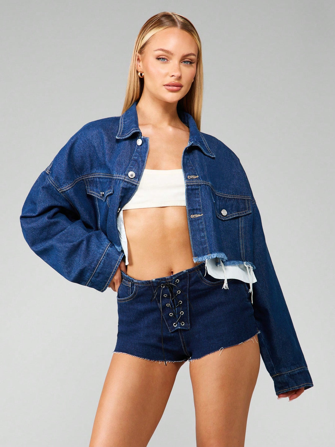 Jachetă denim SHEIN, albastru