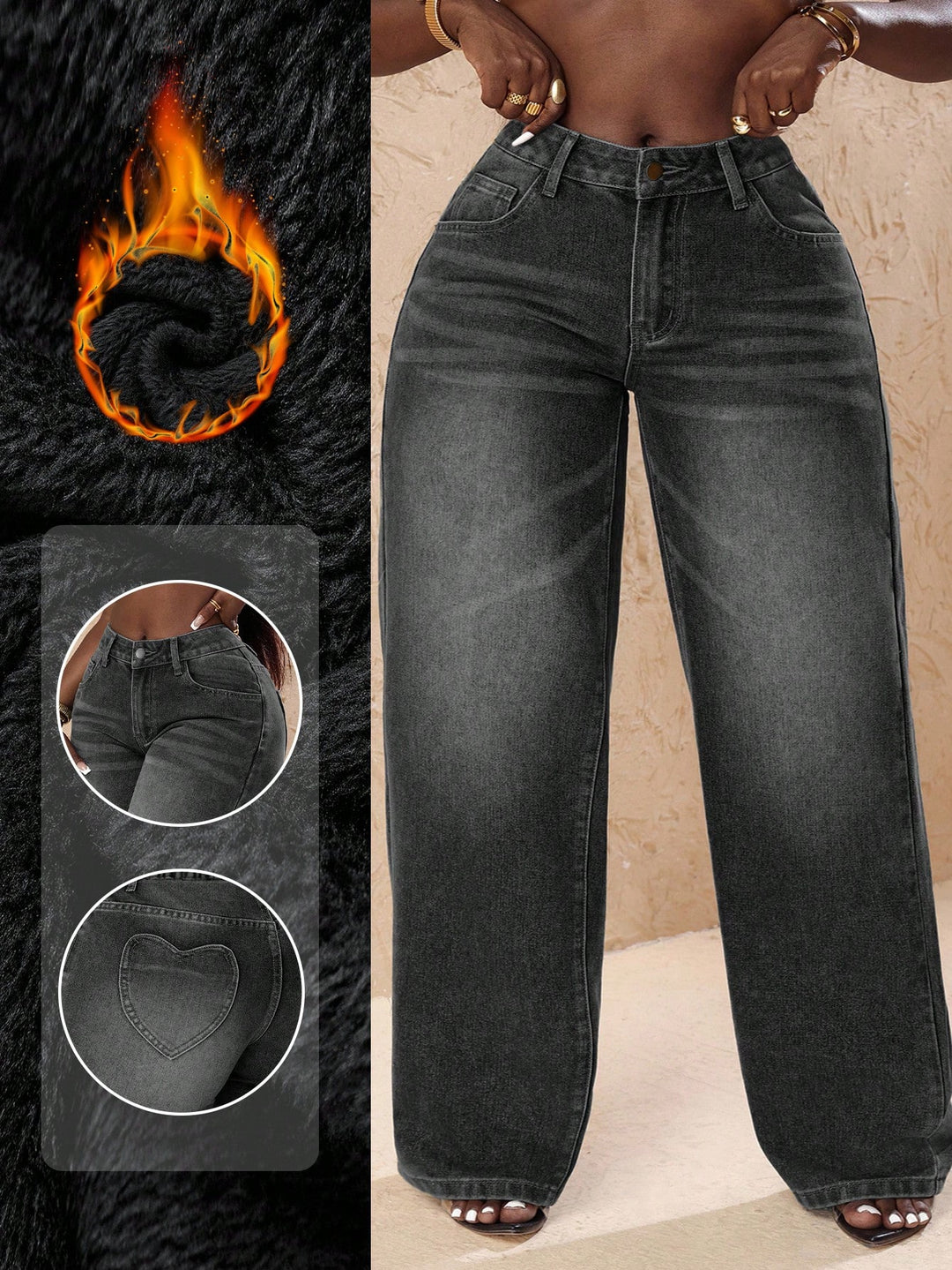 Jeans SHEIN, negru