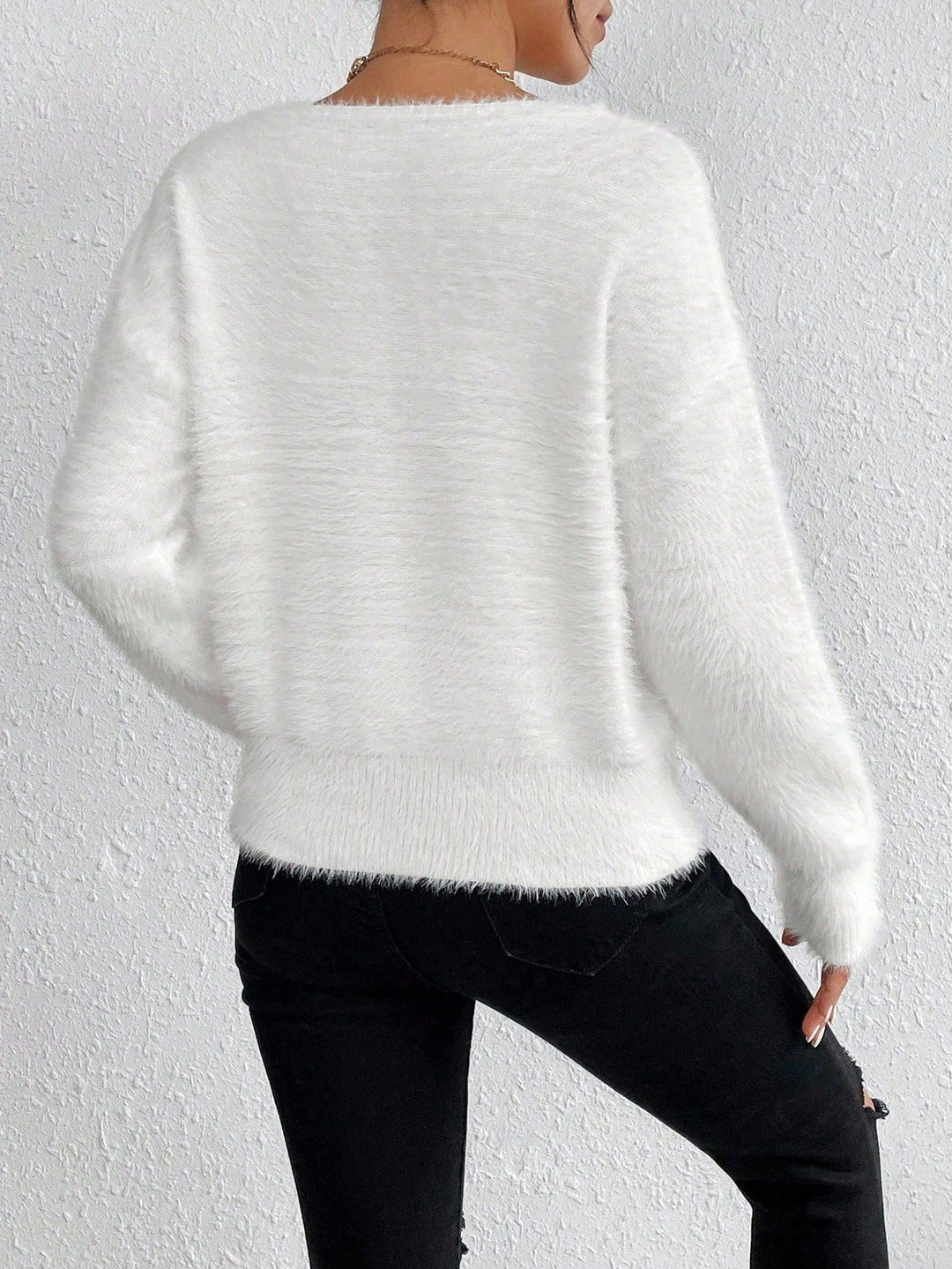 Pulover SHEIN, alb
