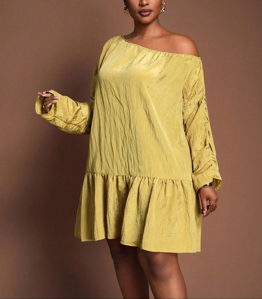 Rochie mini Shein Curve+, galben