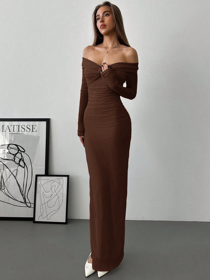 Rochie maxi SHEIN, maro
