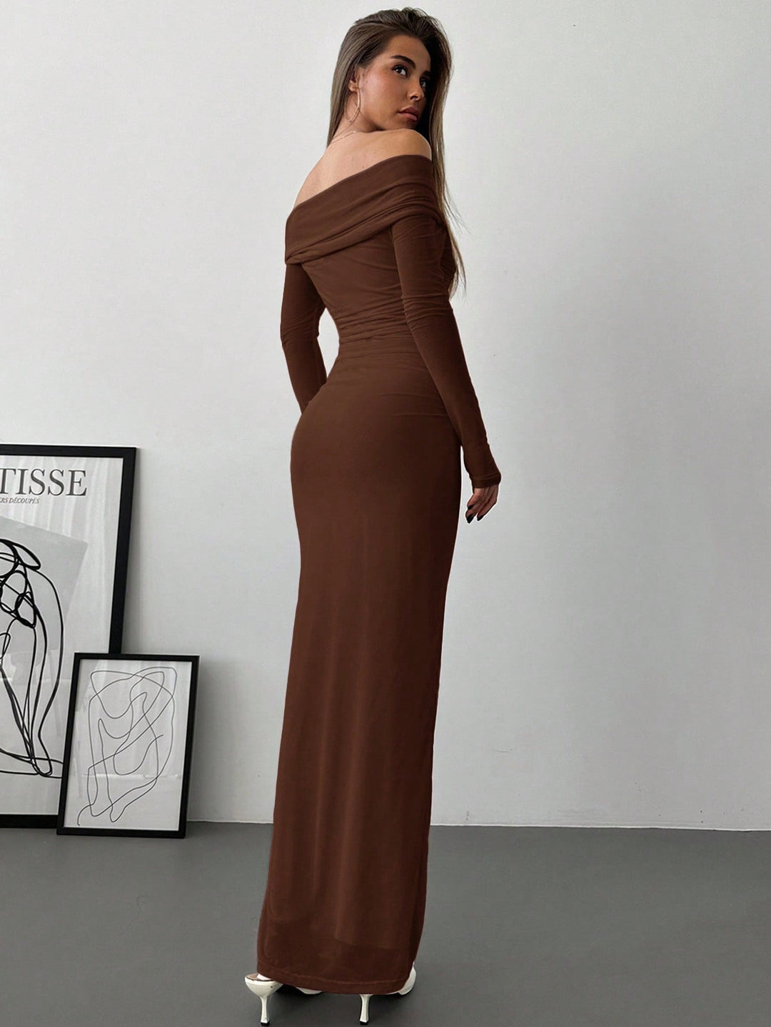 Rochie maxi SHEIN, maro