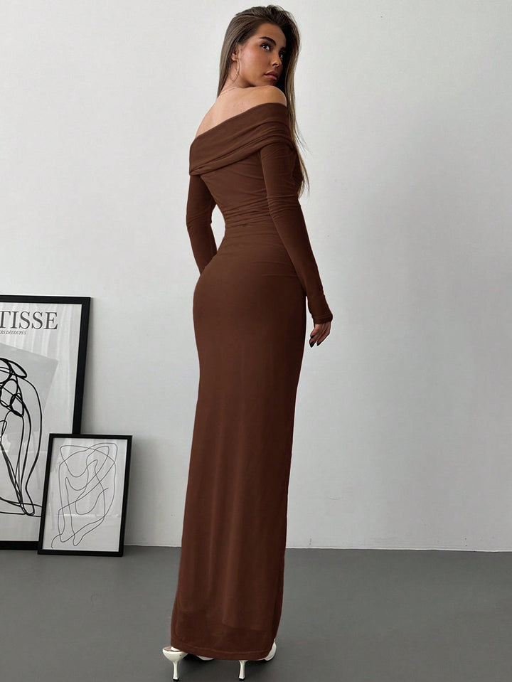 Rochie maxi SHEIN, maro