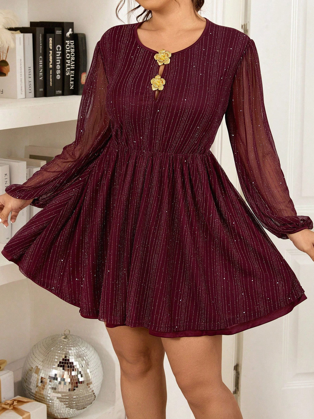SHEIN mini ruha, bordó