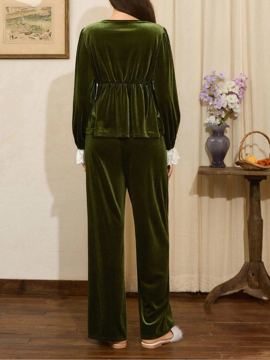 SHEIN Pajama Set, Green
