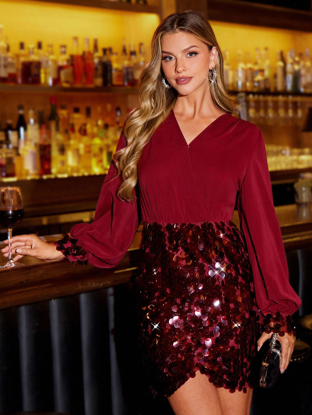Rochie scurtă SHEIN, vișiniu