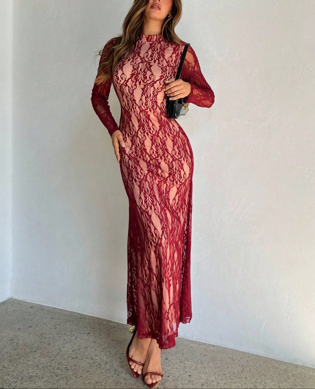 Rochie maxi Shein, vișiniu