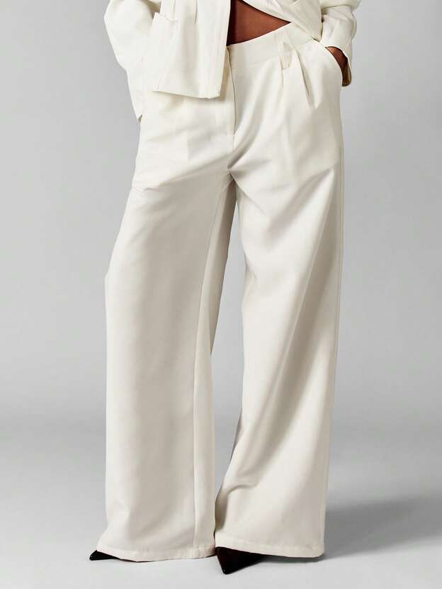 Pantaloni SHEIN, alb