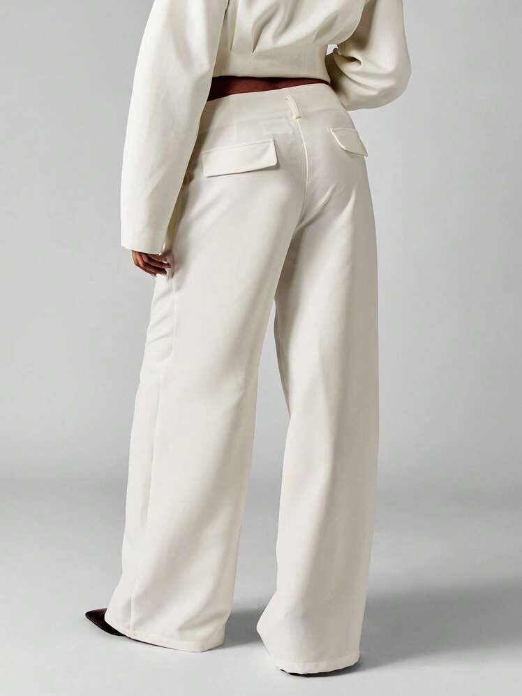 Pantaloni SHEIN, alb