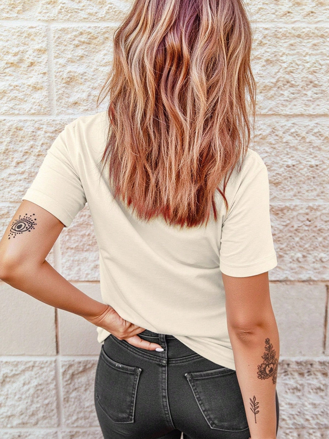 Tricou Shein Curve+, crem