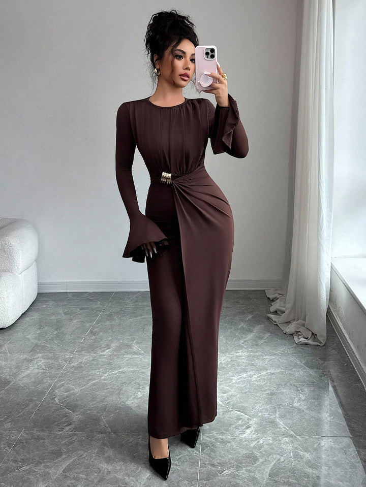 Rochie maxi SHEIN, maro