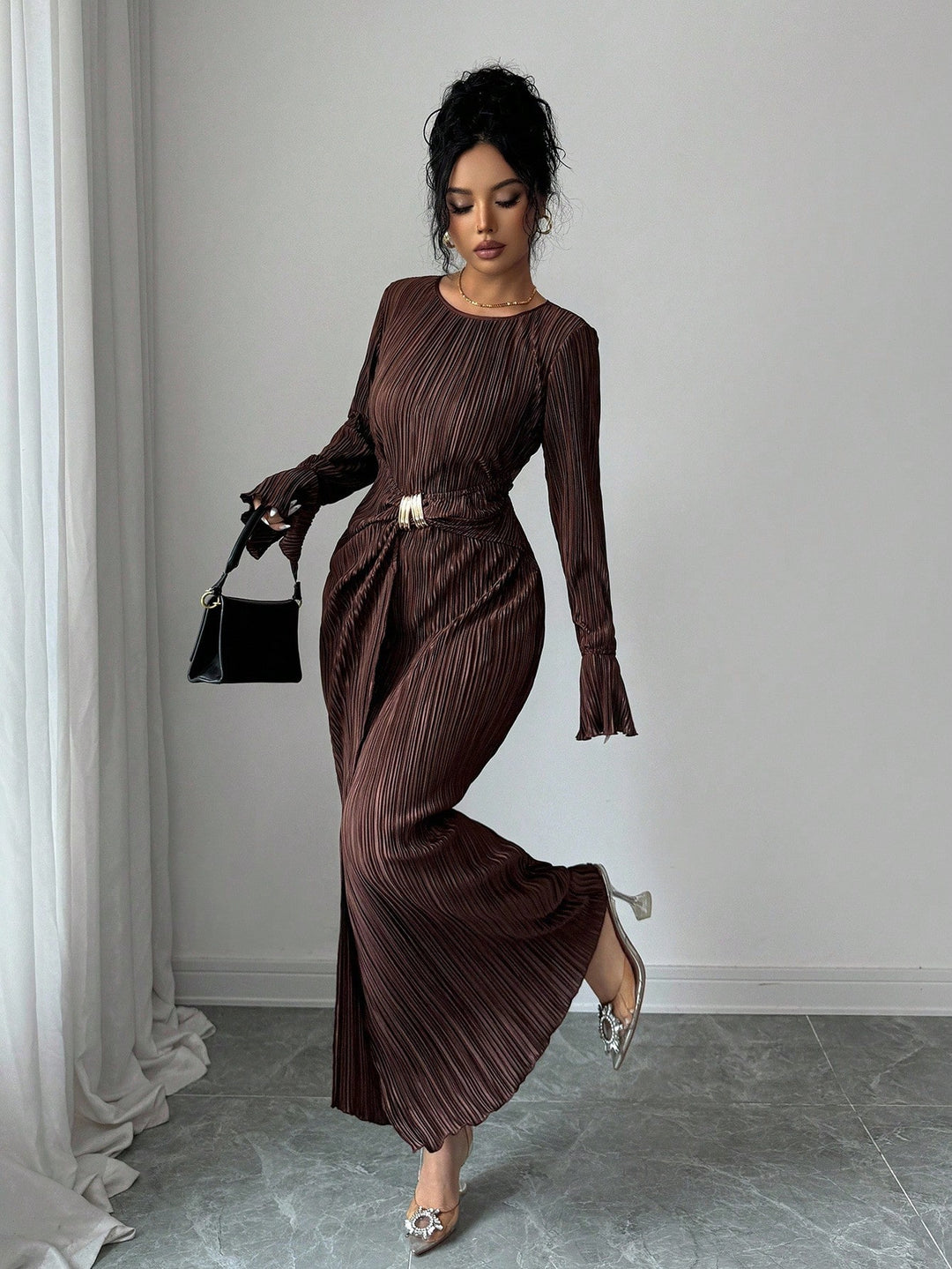 Rochie maxi SHEIN, maro