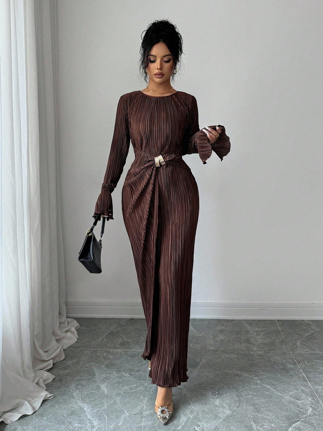 Rochie maxi SHEIN, maro