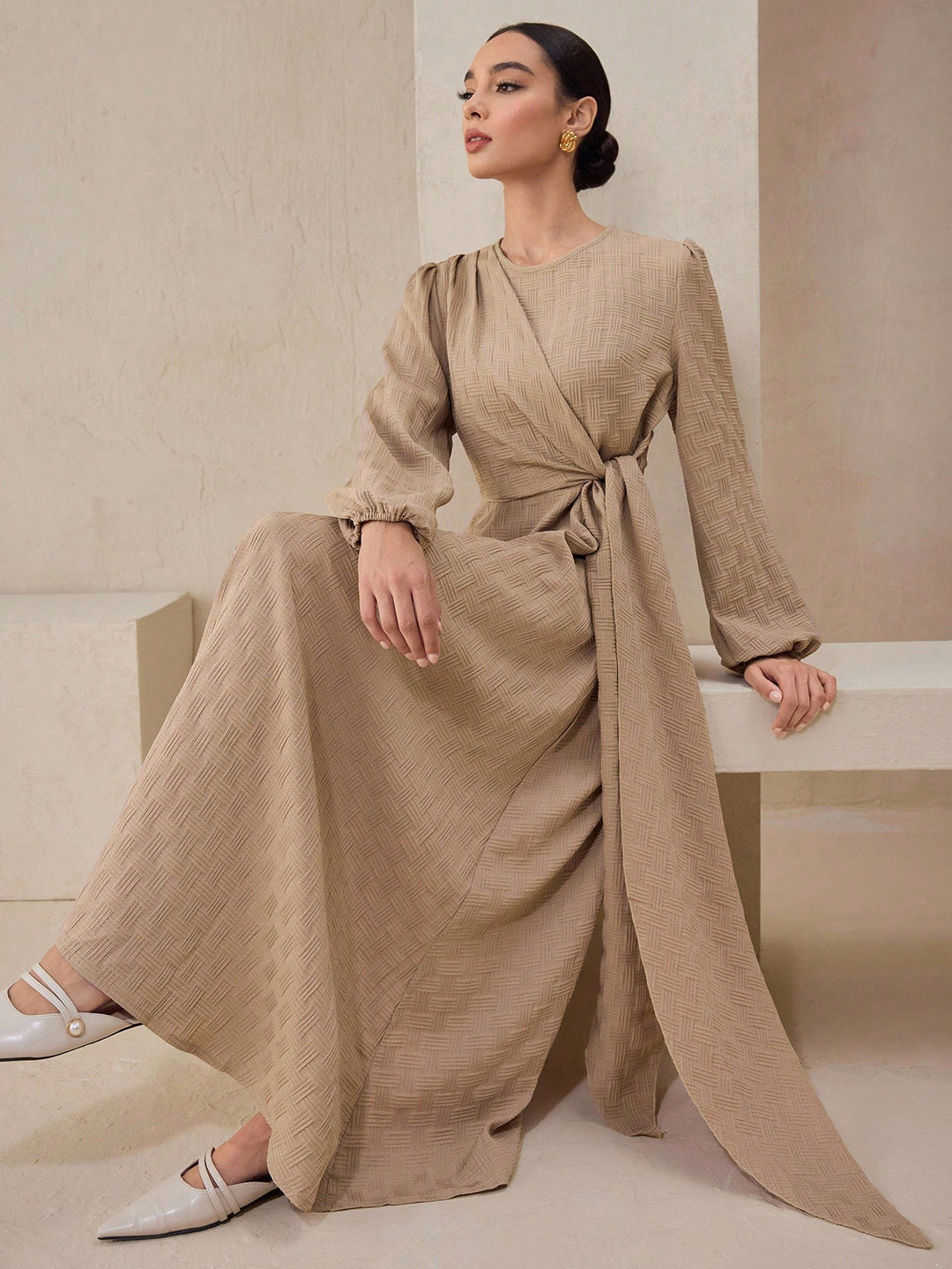 Rochie maxi SHEIN, kaki