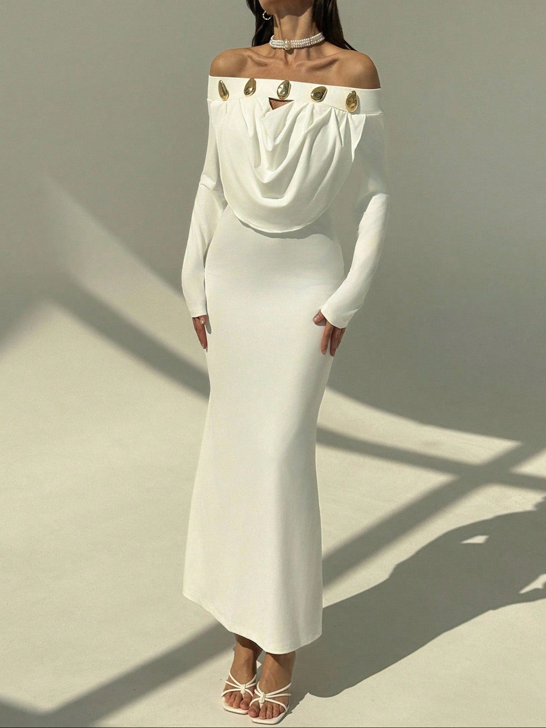 Rochie maxi SHEIN, alb