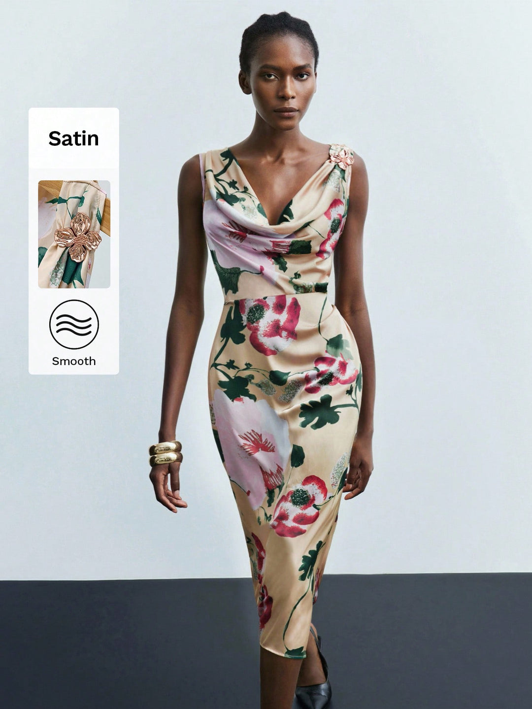 SHEIN maxi ruha, sárga