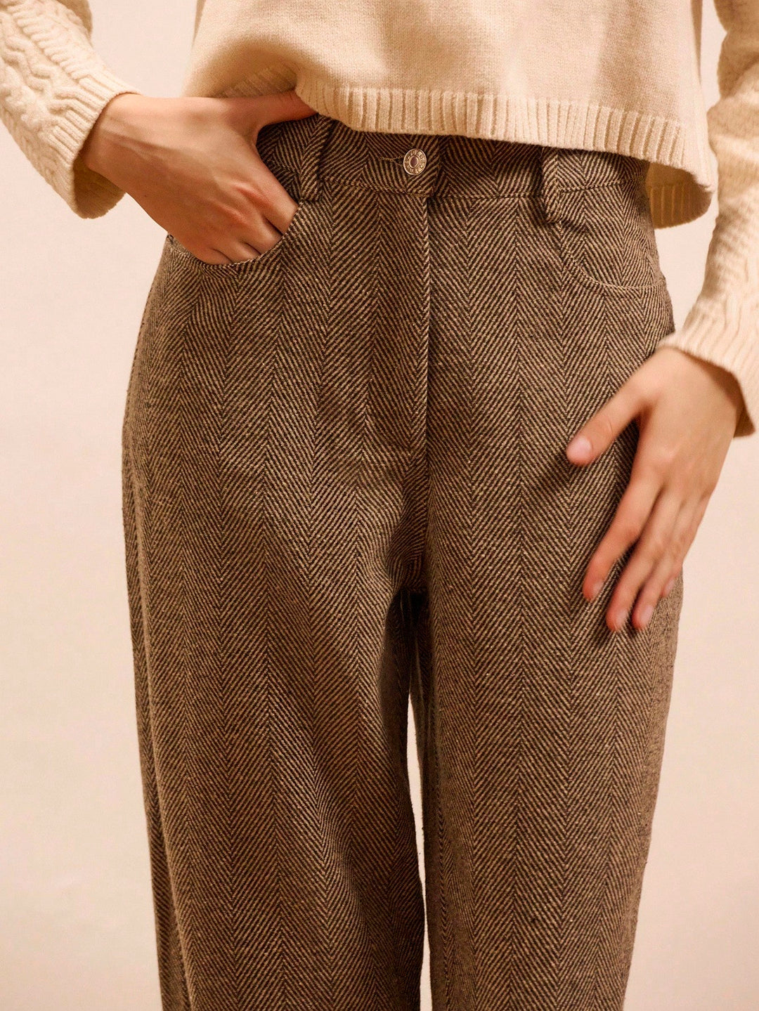 Pantaloni SHEIN, maro