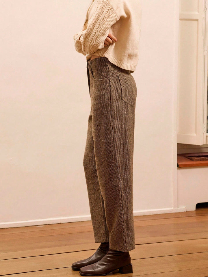 Pantaloni SHEIN, maro
