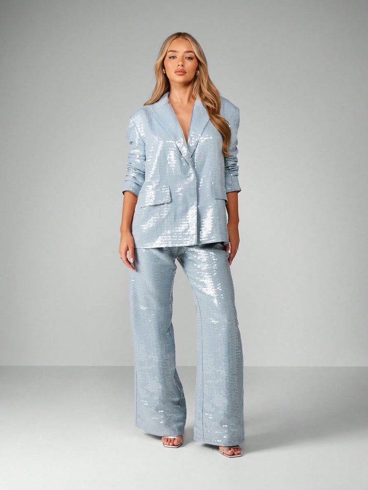 Pantaloni SHEIN, albastru