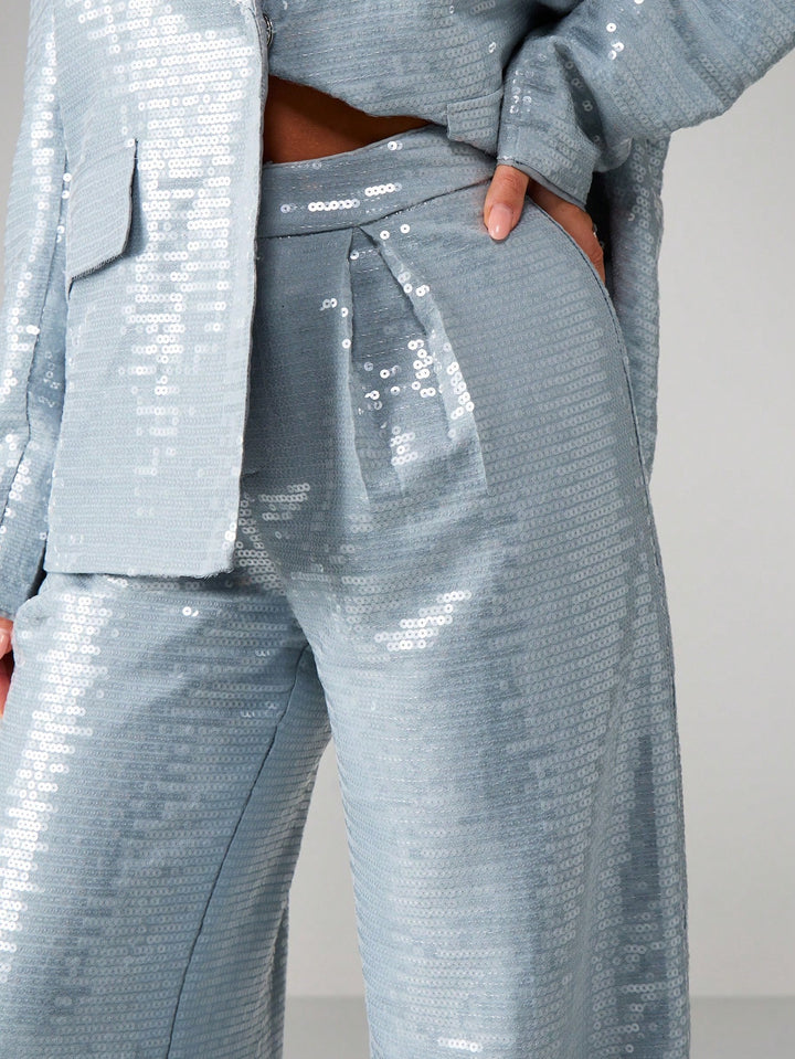 Pantaloni SHEIN, albastru