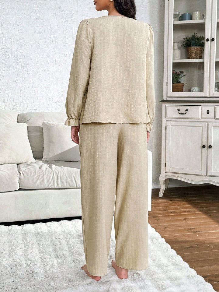 Compleu pijamale Shein, bej