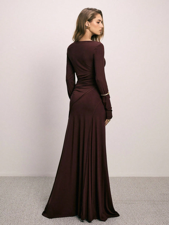Rochie maxi SHEIN, maro