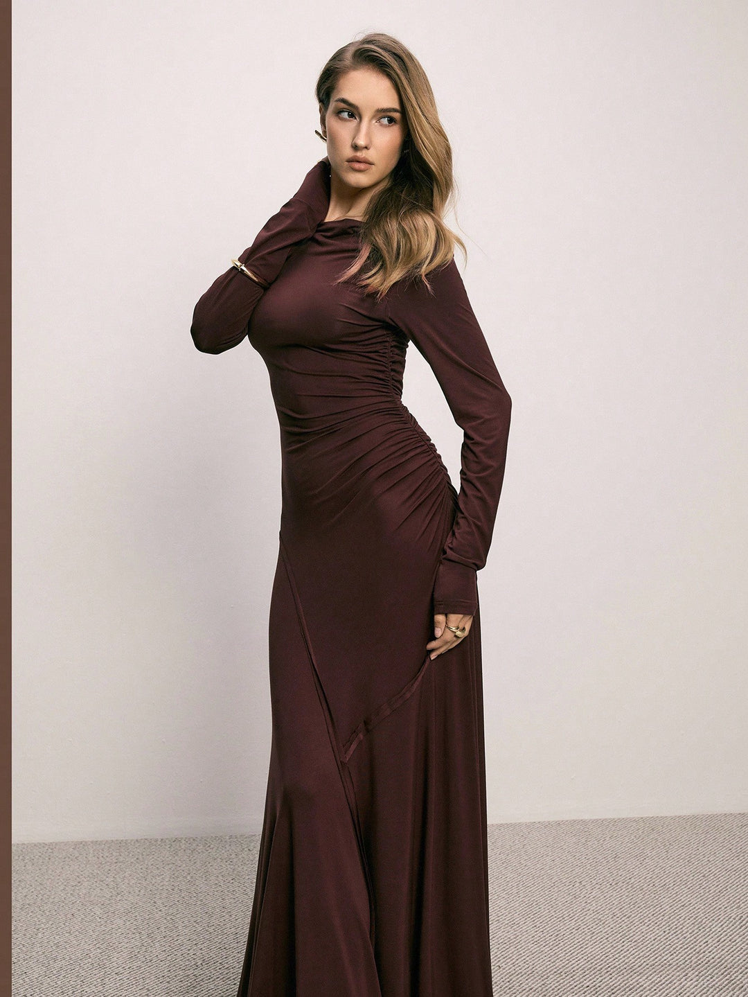 Rochie maxi SHEIN, maro