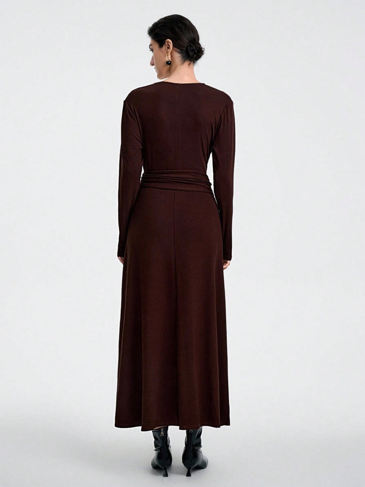 Rochie midi SHEIN, maro