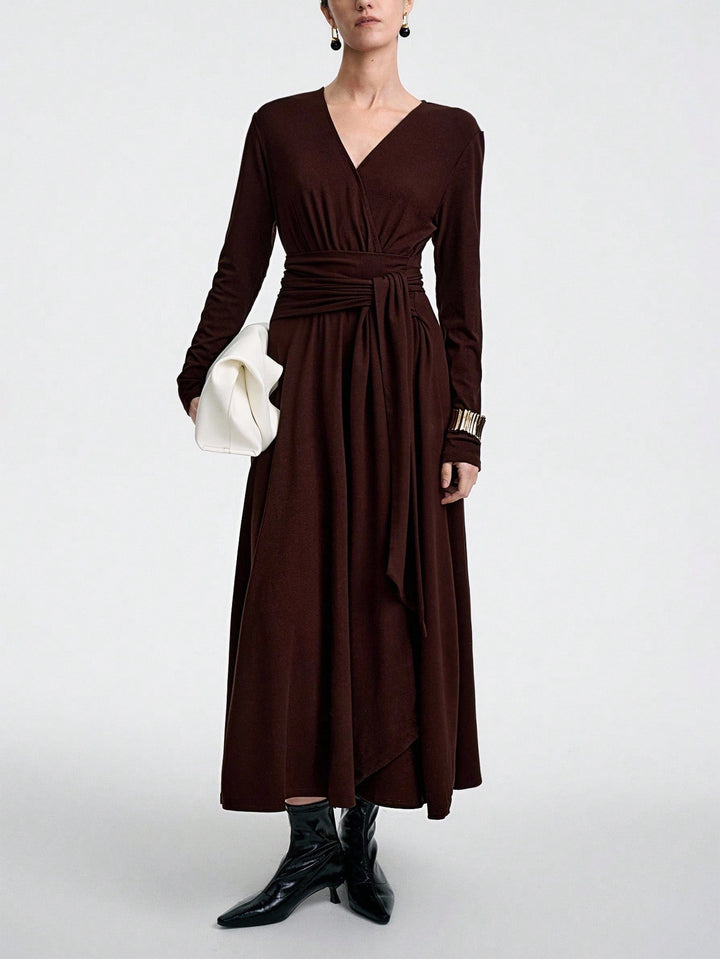 Rochie midi SHEIN, maro