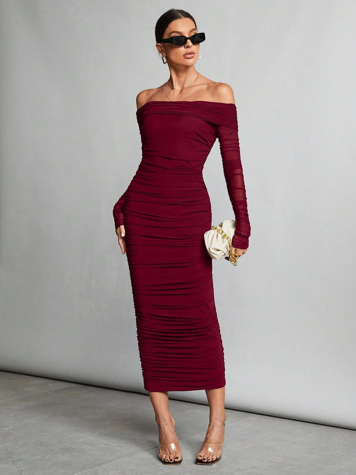 Rochie midi SHEIN, vișiniu