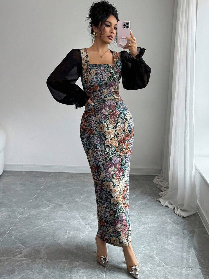 Rochie maxi SHEIN, mix culori