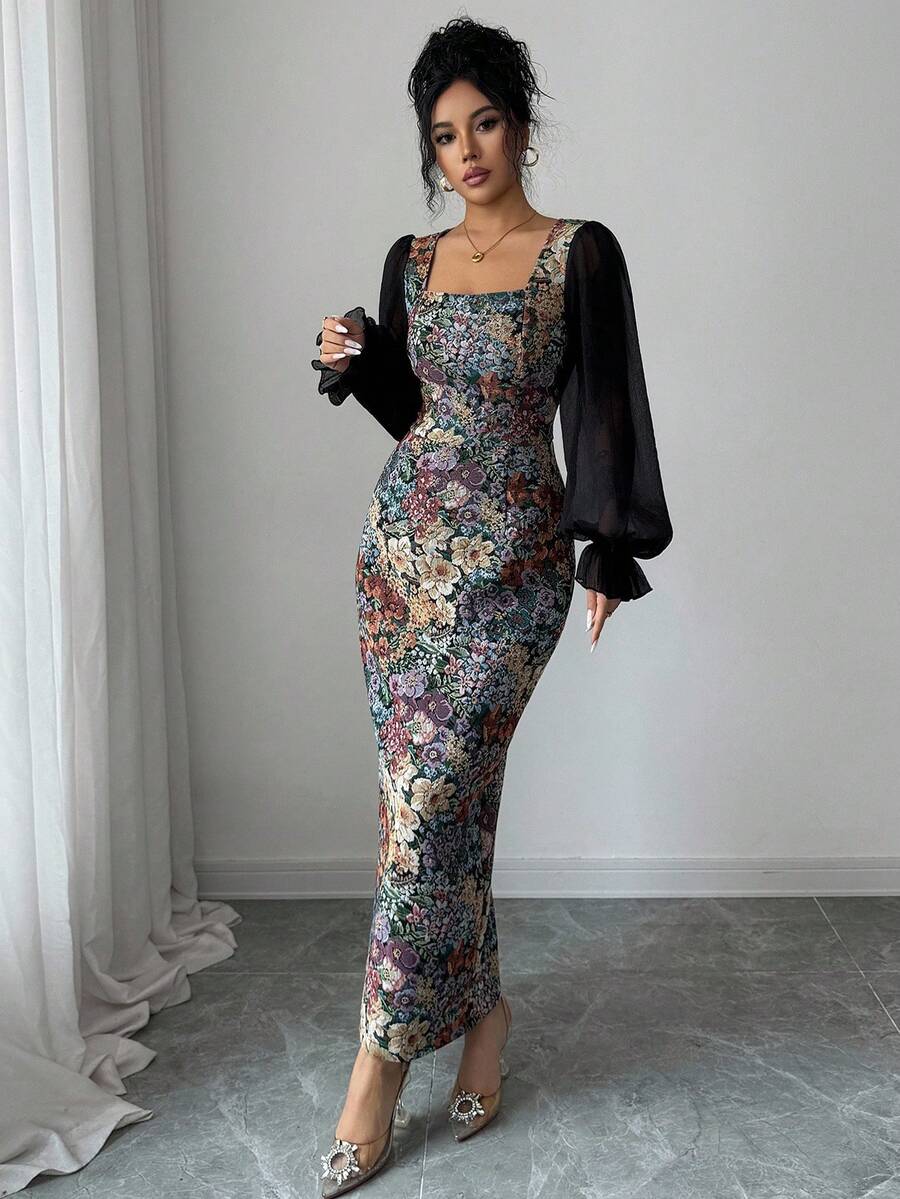Rochie maxi SHEIN, mix culori