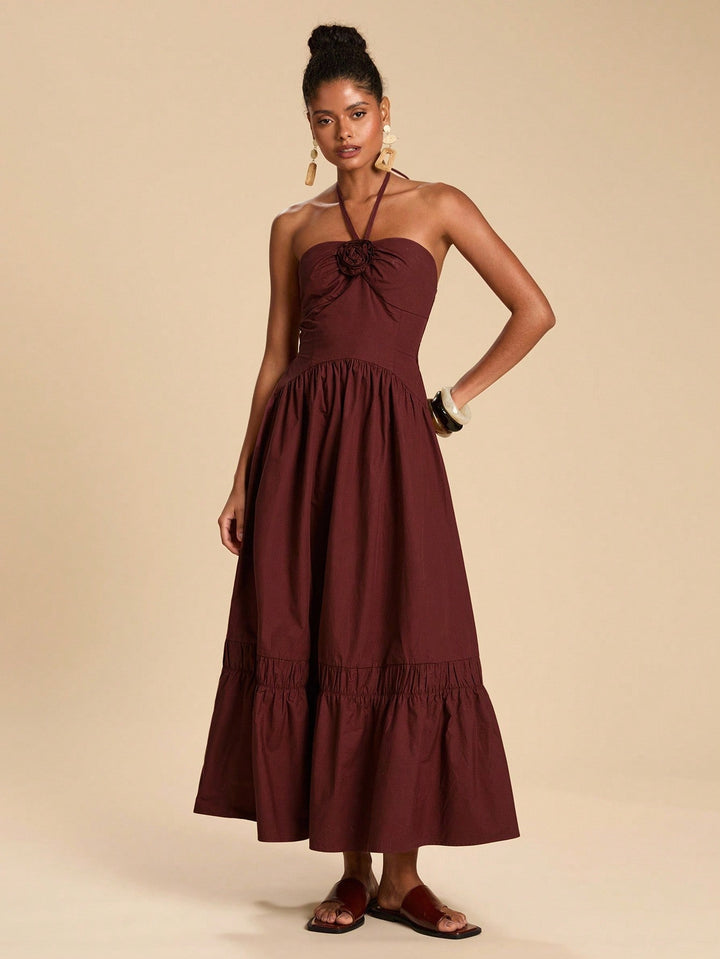 Rochie maxi SHEIN, maro