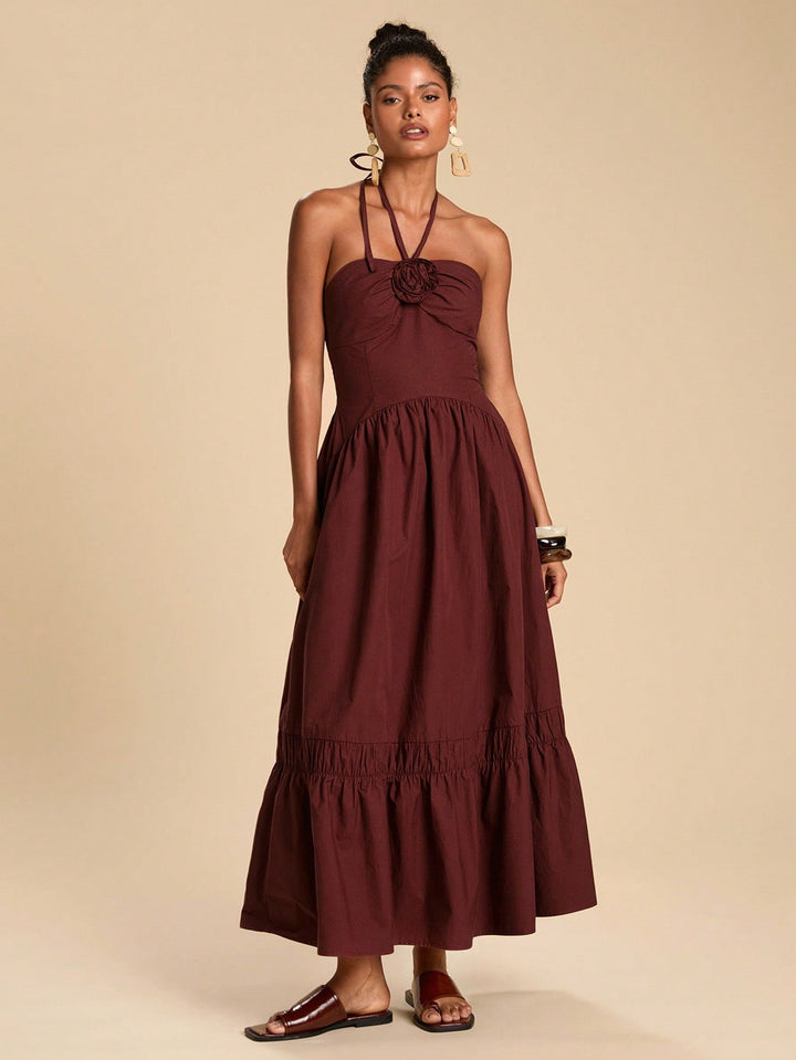 Rochie maxi SHEIN, maro