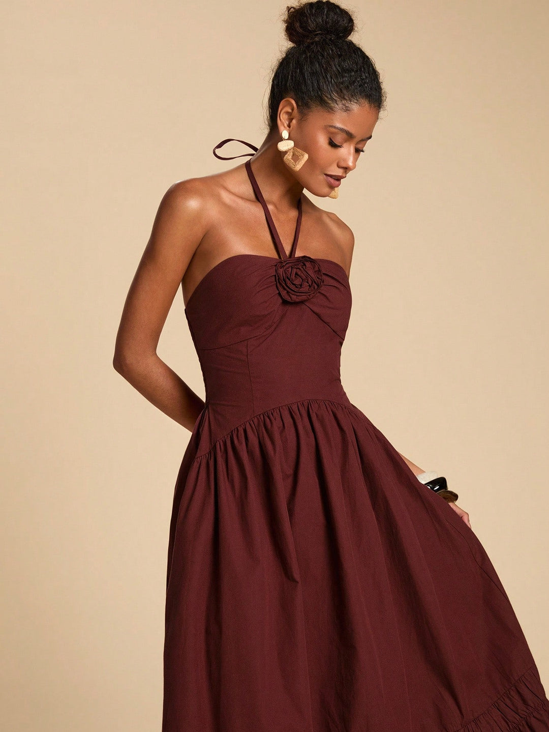 Rochie maxi SHEIN, maro