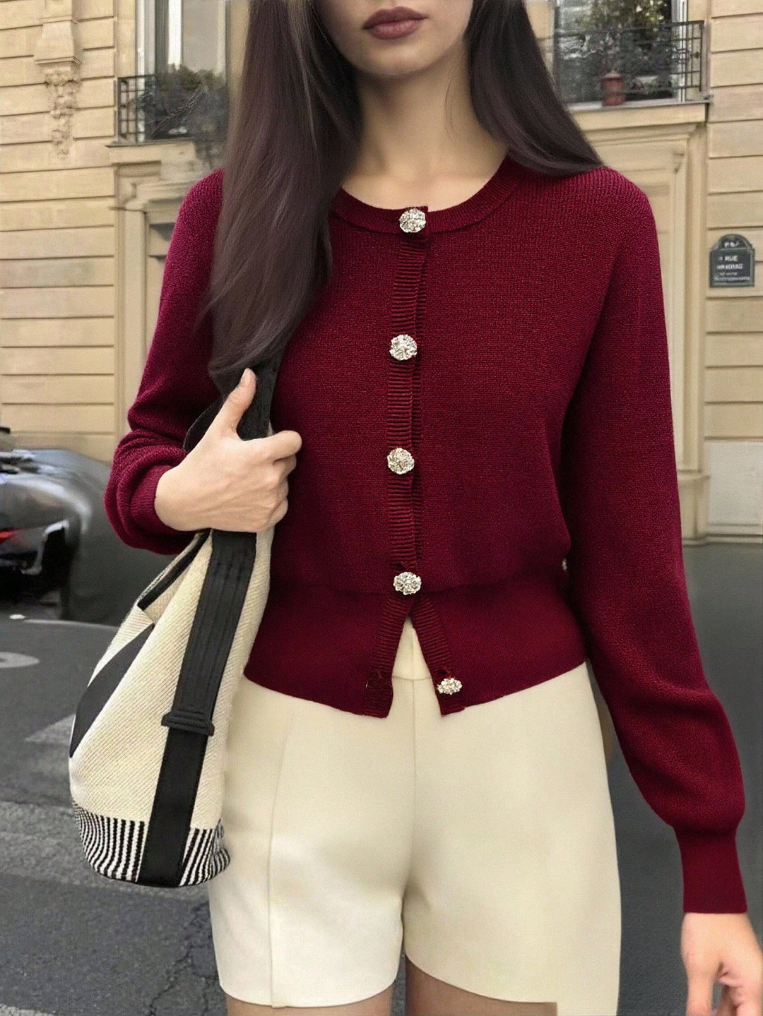 Cardigan SHEIN, vișiniu
