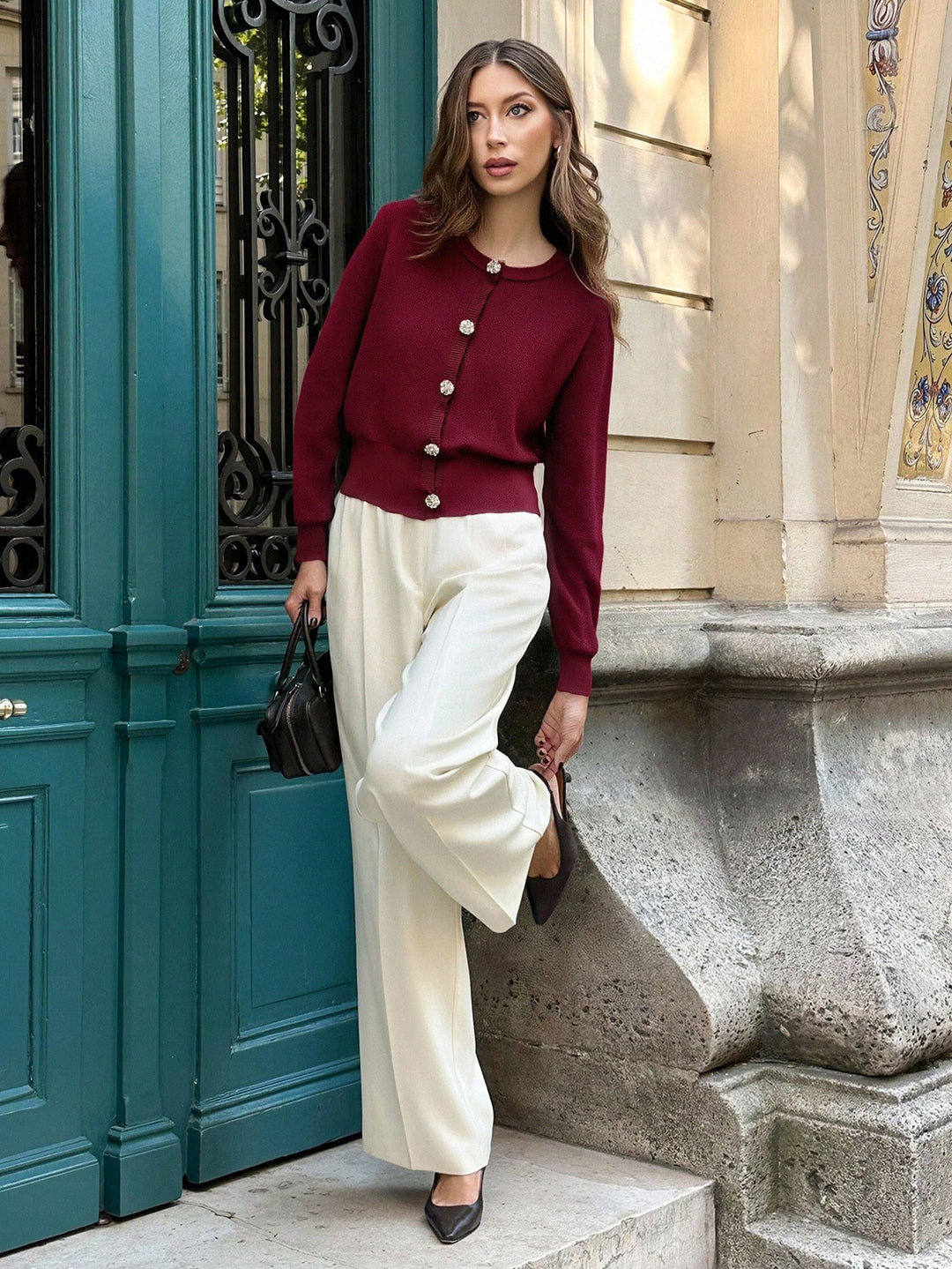 Cardigan SHEIN, vișiniu