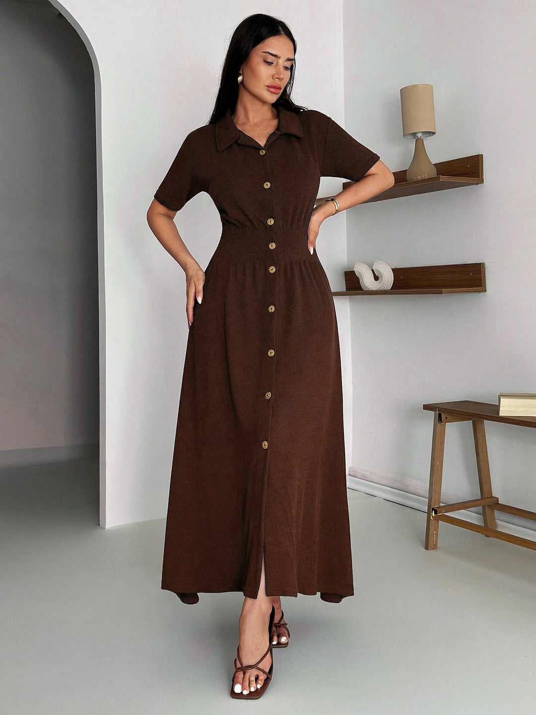Rochie midi SHEIN, maro