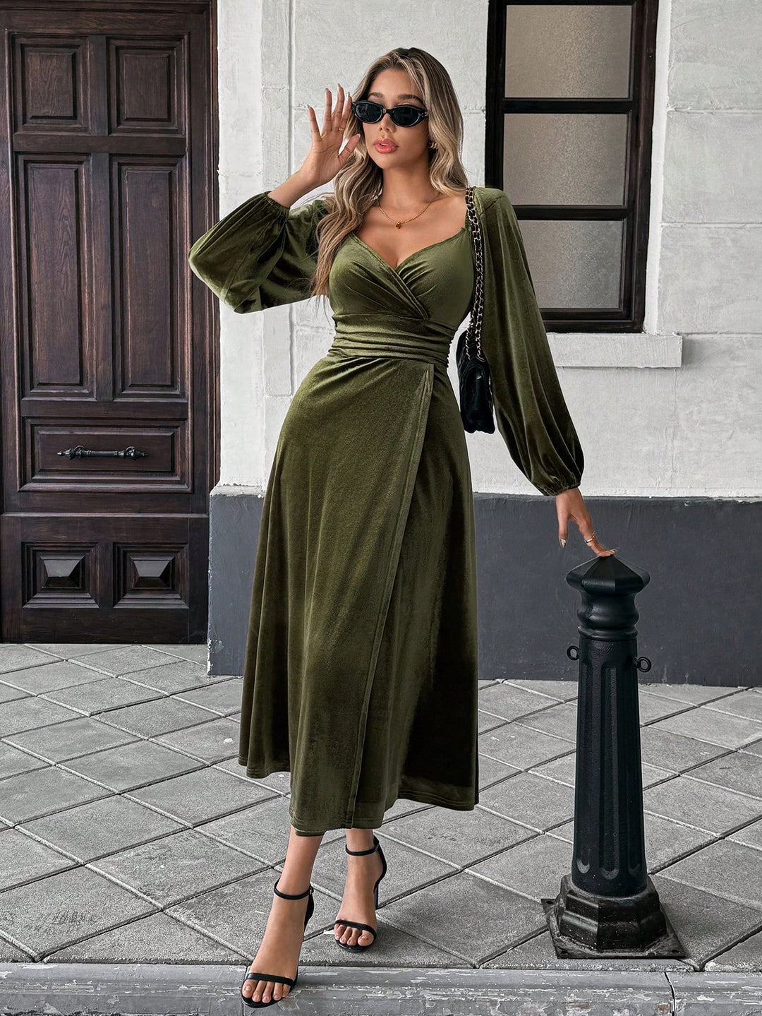 Rochie maxi SHEIN, kaki