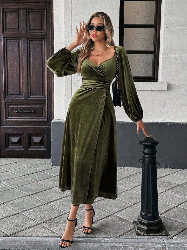 Rochie maxi SHEIN, kaki