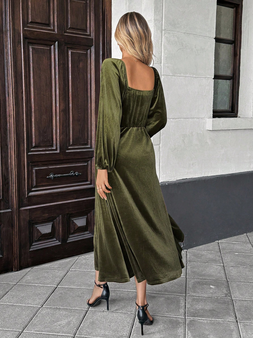 Rochie maxi SHEIN, kaki